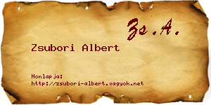 Zsubori Albert névjegykártya